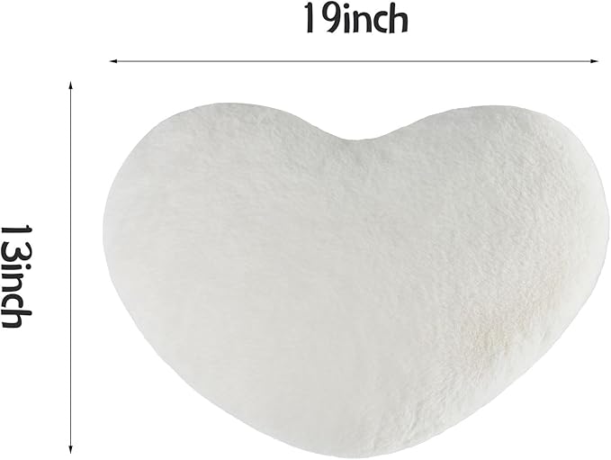 2PCS Throw Pillows Heart Pillow Home Decor Decorative Couch Pillows Bed Pillows Outdoor Pillows Valentine Gifts,White 13"*19"