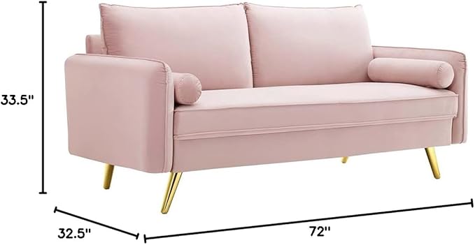 Modway Revive Performance Velvet Sofa, Pink