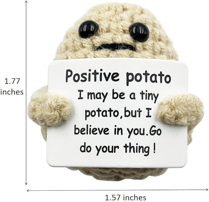 Hilarious Gifts, Novelty Crochet Couch Potato, White Elephant Gifts for Men Women (White Potato on Pink Heart Loveseat)