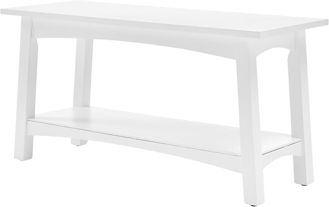 Craftsbury 36-Inch Solid Wood Entryway Bench with Storage Shelf – Easy Assembly Small Seating Bench for Hallway, Living Room, or Foyer by Alaterre Furniture (White) - Image 8