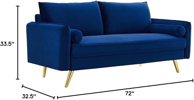 Modway Revive Performance Velvet Sofa, Navy