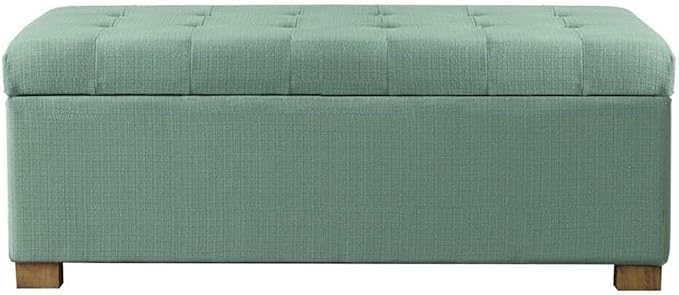 HomePop Large Storage Ottoman Bench with Lift Off Lid, Teal 46" x 18" x 18" - Image 6