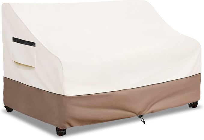 Outdoor Couch Cover Waterproof Heavy Duty Patio Furniture Covers, 79W x 38D x 35H Inches 3 Seater Outdoor Sofa Cover (Beige) by SoloToo