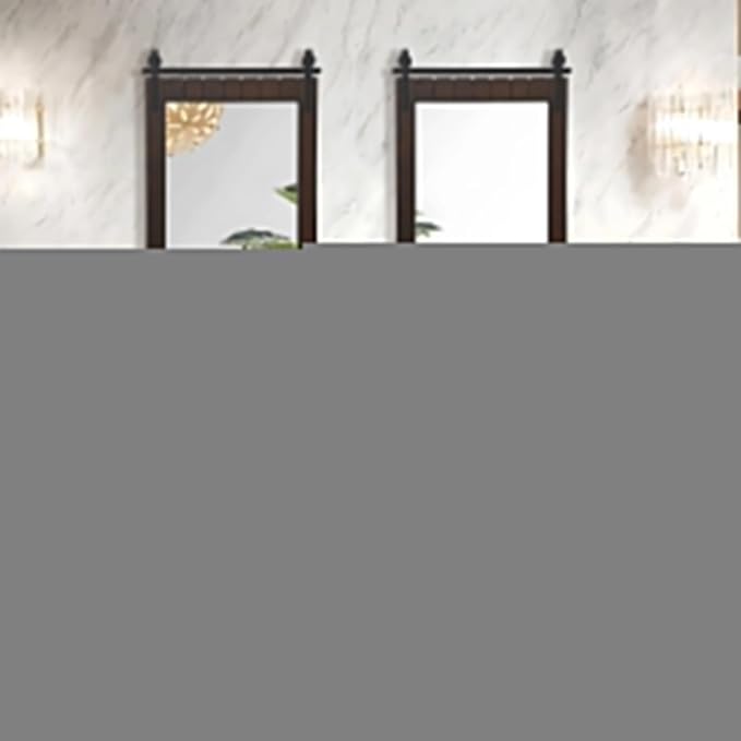 Besdomus Rustic Bathroom Farmhouse Mirror: 24"x36" Brown Western Barn Door Solid Cedar Wood Frame Vanity Mirror - Wall Mounted for Bathroom/Hallway/Living Room - Rustic Decor for Fashion-Conscious - Image 5