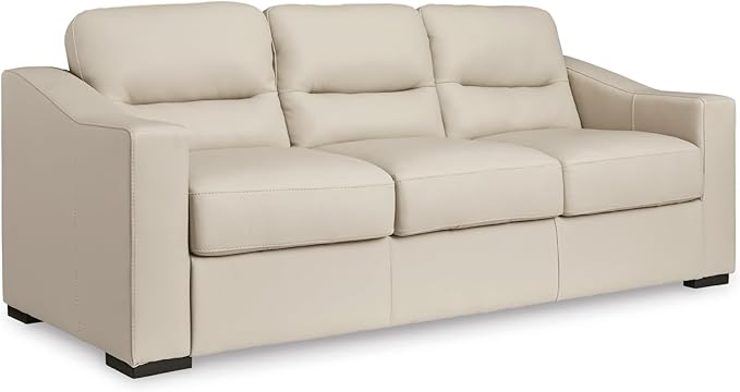 Signature Design by Ashley Treasure Trove Contemporary Leather Match Sofa, Beige