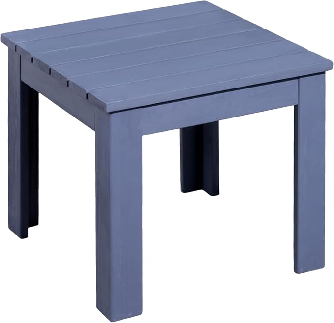 VINGLI Outdoor Wooden Side Table, Square Patio Side Table, Small Outdoor Table for Patio, Backyard, Garden, Poolside, Balcony, Adirondack Conversation End Table (Navy Blue) by VINGLI