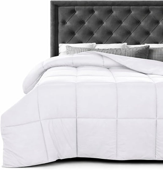 LUX Décor Queen Comforter – 88x88 Ultra-Soft Down Alternative Duvet Insert with Corner Tabs & Box Stitching, Hotel Quality Plush Microfiber Bedding, Oeko-TEX Certified - White
