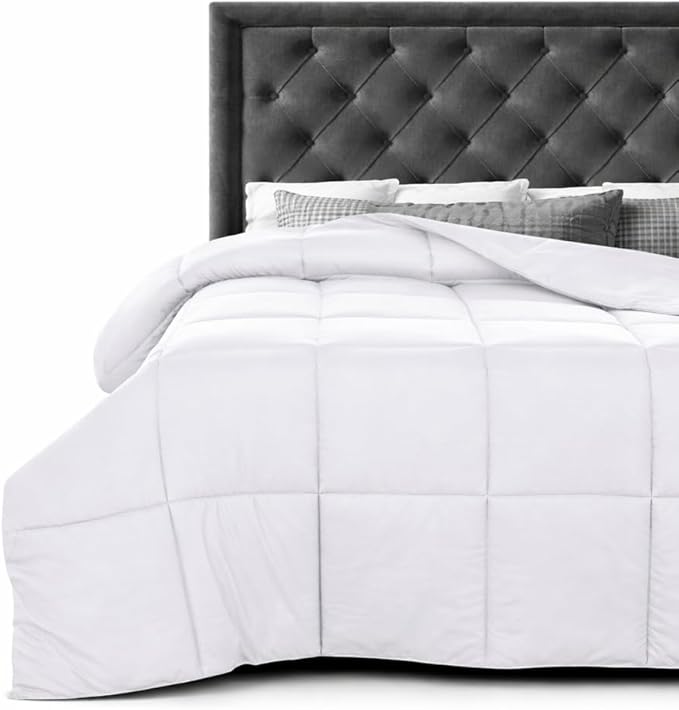 LUX Décor King Comforter – 102x90 Ultra-Soft Down Alternative Duvet Insert with Corner Tabs & Box Stitching, Hotel Quality Plush Microfiber Bedding, Oeko-TEX Certified - White