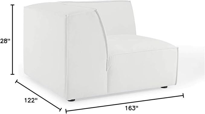 Modway Restore 8-Piece Upholstered Sectional Sofa in White
