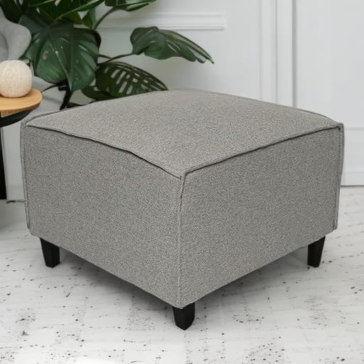 Flash Furniture Bridgetown Fabric Ottoman Module for Sectional Sofa, Customizable Modular Couch Ottoman, Gray