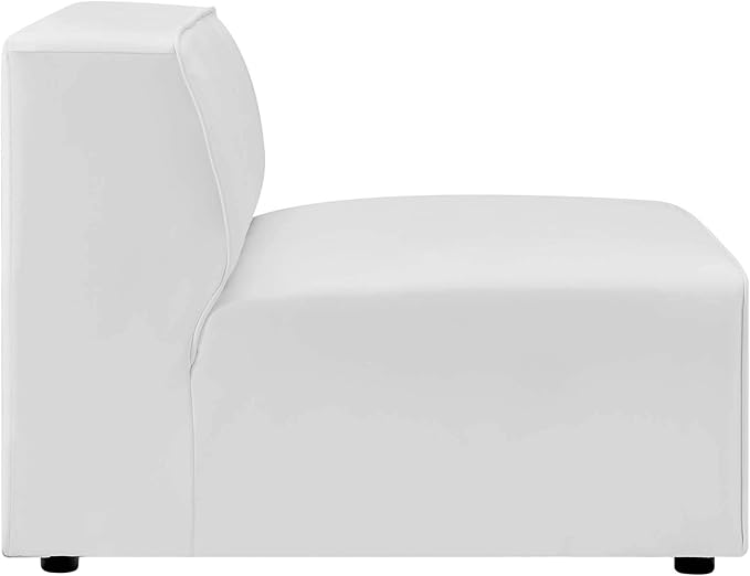 Modway Mingle Vegan Leather 7-Piece Sectional Sofa in White