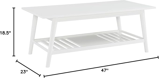 Melissa White Mid Century Coffee Table by Linon