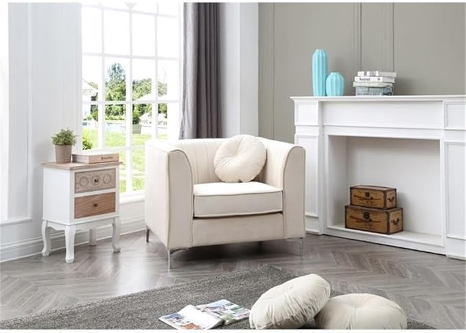 Glory Furniture Delray Velvet Chair in Ivory