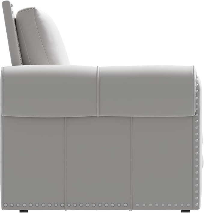 Eafurn 93.7" King Size Pull Out Sofa Bed, 3-in-1 Convertible Sleeper Sofa Couch Bed with Nailhead Decor and Rolled Arms, Velvet Oversized Chesterfield Loveseat Chaise Lounge