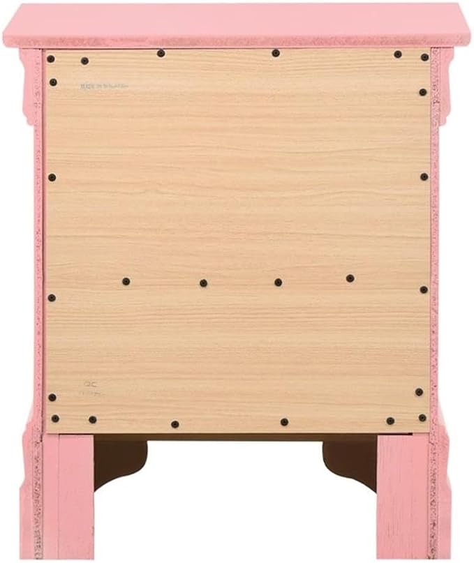 Glory Furniture Louis Phillipe 2 Drawer Nightstand in Pink - Image 5