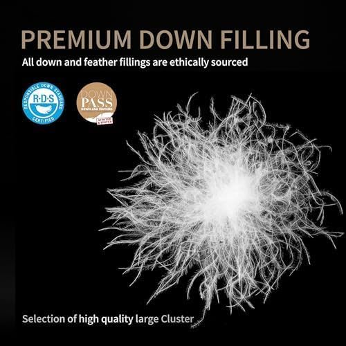 SAPHREAS Feather Down Comforter Queen Size, All Season White Duvet Insert, Soft 100% Cotton Luxurious Hotel Bedding Comforters with Corner Tabs, 90x90”