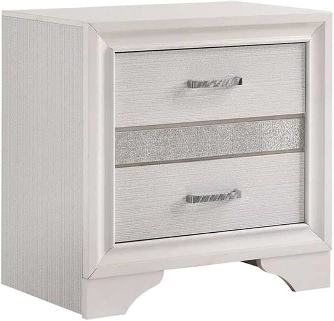 Stonecroft Furniture 5-Piece Wood Queen Storage Bedroom Set with Queen Size Bed / 2-Drawer Nightstand / 7-Drawer Dresser / 5-Drawer Chest / 36" x 46" Mirror in Pristine White Finish