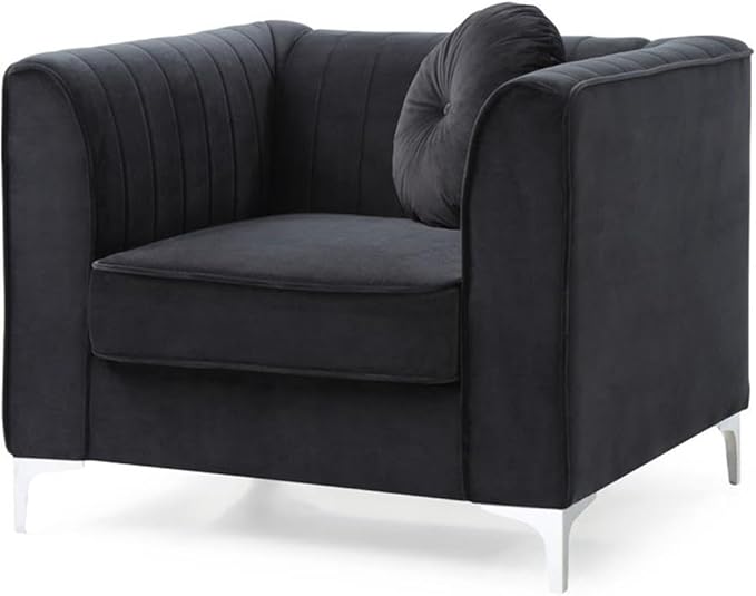 Glory Furniture Delray Velvet Chair in Black