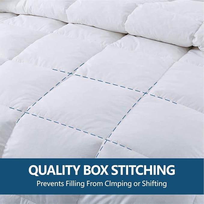 Cozynight Down Alternative Comforter-All Season Queen Comforters Duvet Insert with Corner Tabs-Lightweight Breathable Reversible White Comforter 90x90 inches