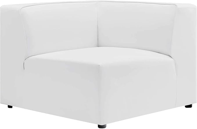 Modway Mingle Vegan Leather 7-Piece Sectional Sofa in White