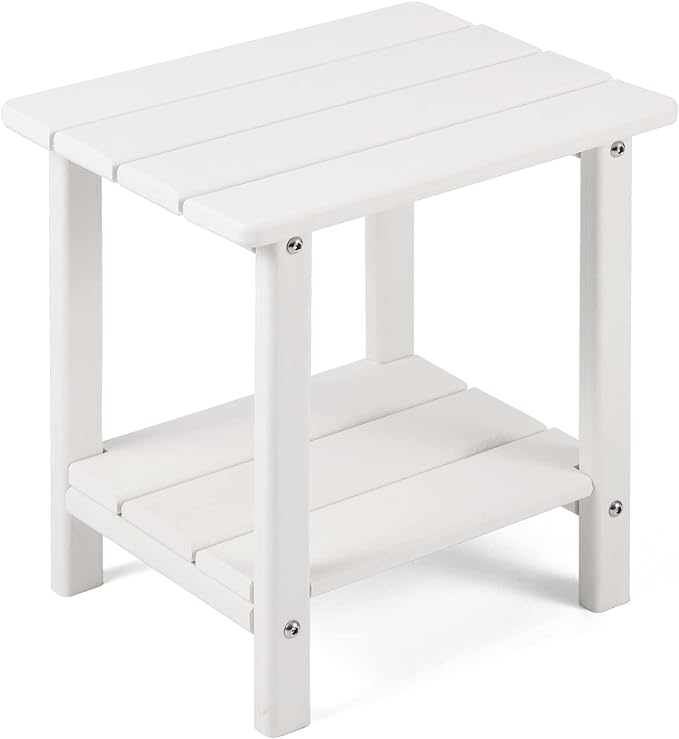 Apolimi Adirondack Outdoor Side Table, 2-Tier Sturdy Patio End Table Weather Resistant, 16.5" Solid Side Table for Patio, Pool, Porch by Apolimi
