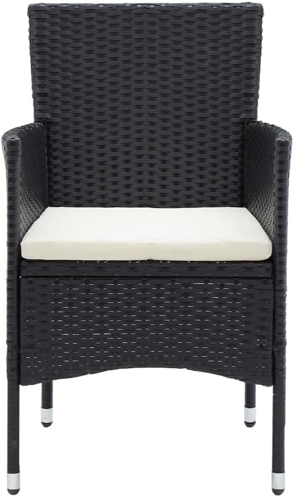 9 Piece Patio Dining Set with Cushions, Outdoor Sofa Sets Sectional Sofa Front Porch Furniture Patio Conversation Set for Exhibition Garden Piazza Poolside Poly Rattan Black