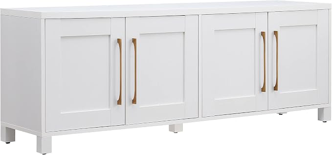Henn&Hart Rectangular TV Stand for TV's up to 80" in White, TV Stands for the Living Room by HennHart