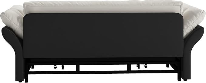 Eafurn 3-in-1 Convertible Sofa Bed Queen Size Pull Out Sleeper Sofa with Skin-Friendly Velvet Fabric, Multi-Functional Loveseat with Pillow Armrest for Guest Room & Living Room