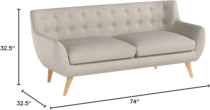 Modway Remark Mid-Century Modern Sofa With Upholstered Fabric In Beige