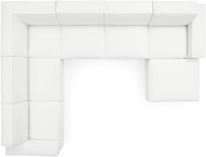 Modway Restore Upholstered Sectional Sofa, 7-Piece Set, White