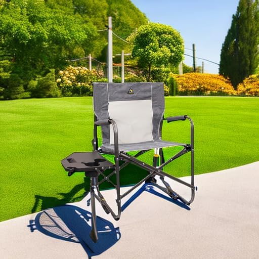 GCI Outdoor Freestyle Rocker Portable Folding Rocking Chair, Outdoor Camping Chair with Side Table - Image 2