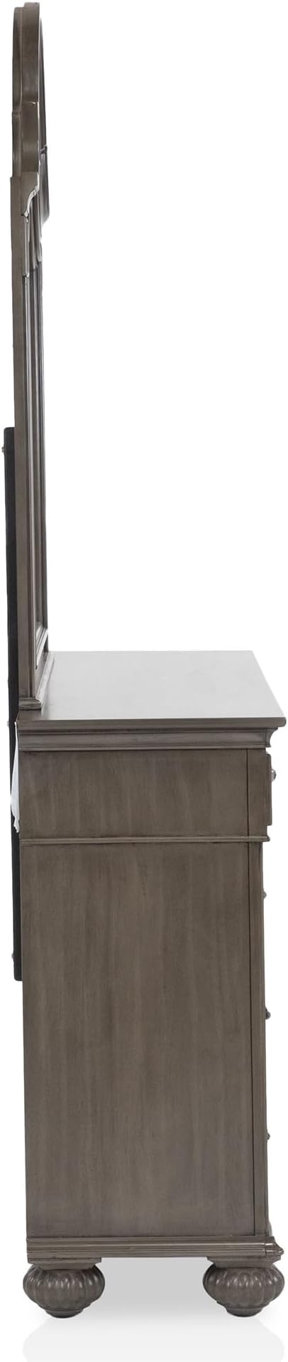 Furniture of America Malierd Traditional Wood 5-Piece Bedroom Set, Panel Queen-Size Bed, 3-Drawer Nightstands, Dresser and Mirror, Box Spring Required for Bedroom, Gray