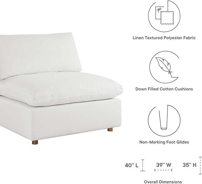 Modway Commix Down-Filled Overstuffed Upholstered 3-Seater Sofa