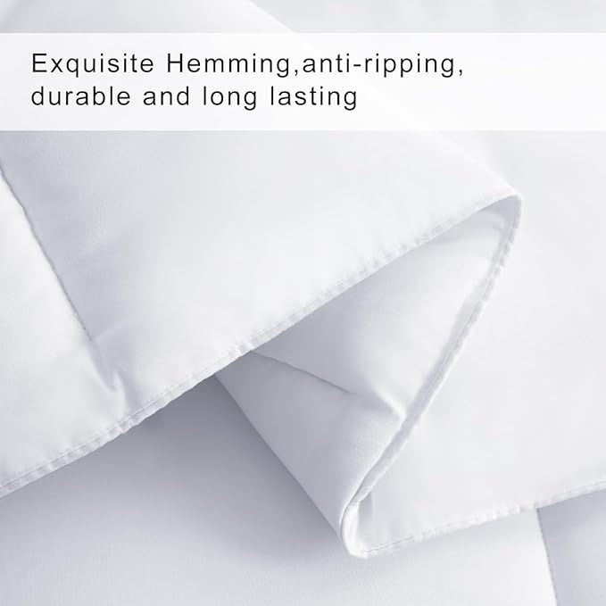 COHOME Premium Twin XL Size Cooling Comforter, All-Season Quilted Down Alternative Duvet Insert, Luxury Hotel GentleSoft Comforter with Anti-Clump Tech & 8 Tabs - Reversible - White 68x92 inches