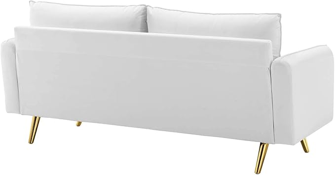 Modway Revive Performance Velvet Sofa, White , 32.5 x 72 x 33.5