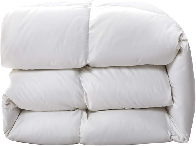 Serta Down Fiber Comforter Twin Size-Extra Warmth Duvet Insert, Luxury Fluffy Bed Comforter 100% Cotton 300 Thread Count Shell, Down Feather Fiber 500 Fill Power with Corner Taps, White 68x90inch