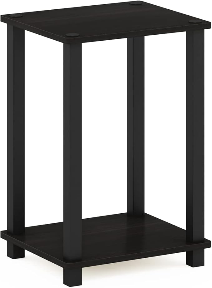Furinno Simplistic Night Stand, 2-Tier Compact Nightstand with Open Shelf, Toolless Small Bedside Table, End Table, Side Table, for Bedroom, Closet, Dorm, Black Espresso by Furinno-FitsYourSpaceFitsYourBudget