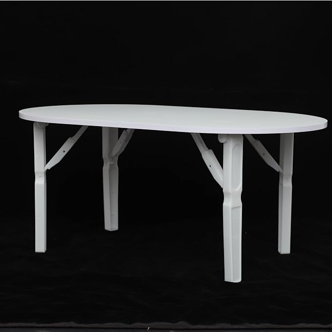 Folding Coffee Table, Foldable Coffee Table, Small Portable Low Floor Tables, Collapsible Round Center Tables with 4 Legs for Living Room, Home, Office, No Assembly 31.5 x 18.9 x 14.2 in (White)