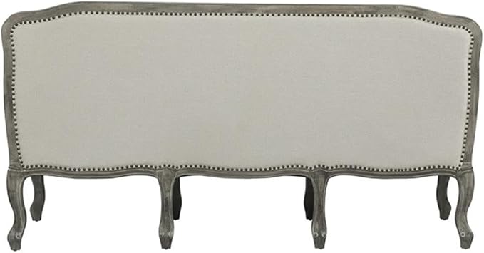 Acme Furniture Upholstered Sofa with Nailhead Trim, Cream and Brown