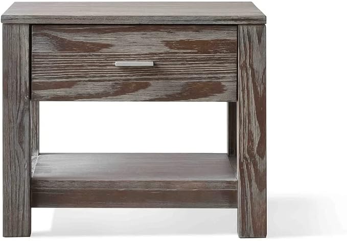 Grain Wood Furniture Loft Nightstand, Solid Wood with a Weathered Pine Finish by GrainWoodFurniture