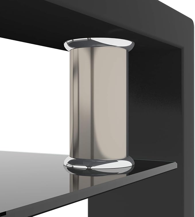 Tempered Glass Coffee Table for Living Room Furniture (All Black)
