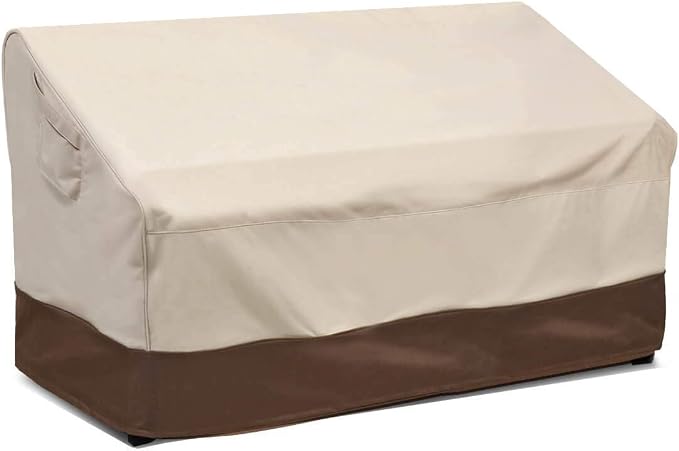VAILGE Heavy Duty Deep Patio Sofa Cover,100% Waterproof Outdoor Sofa Cover, Large Lawn Patio Furniture Covers with Air Vent, Large (Deep), Beige & Brown by VAILGE