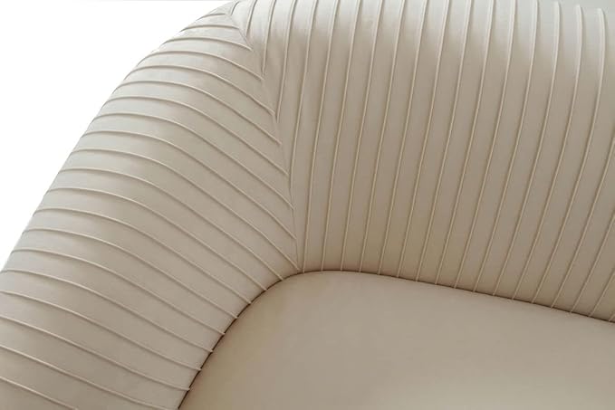Yara 70" Pleated Beige Performance Velvet Loveseat - TOV Furniture