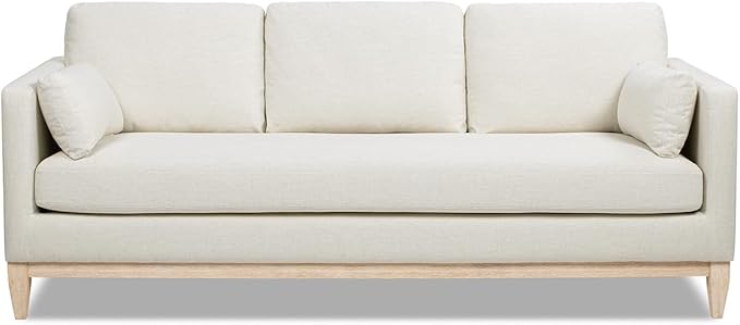 Jennifer Taylor Home Knox 84" Modern Farmhouse Sofa, Flax White Linen