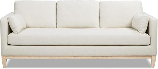 Jennifer Taylor Home Knox 84" Modern Farmhouse Sofa, Flax White Linen