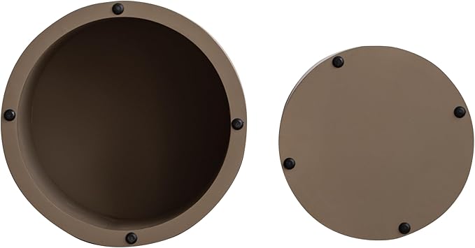 Round Nesting Coffee Table Set of 2,Modern Wooden Circle Burl Accent Tables for Small Spaces Living Room Bedroom Balcony Office(Dark Brown,19"+15")