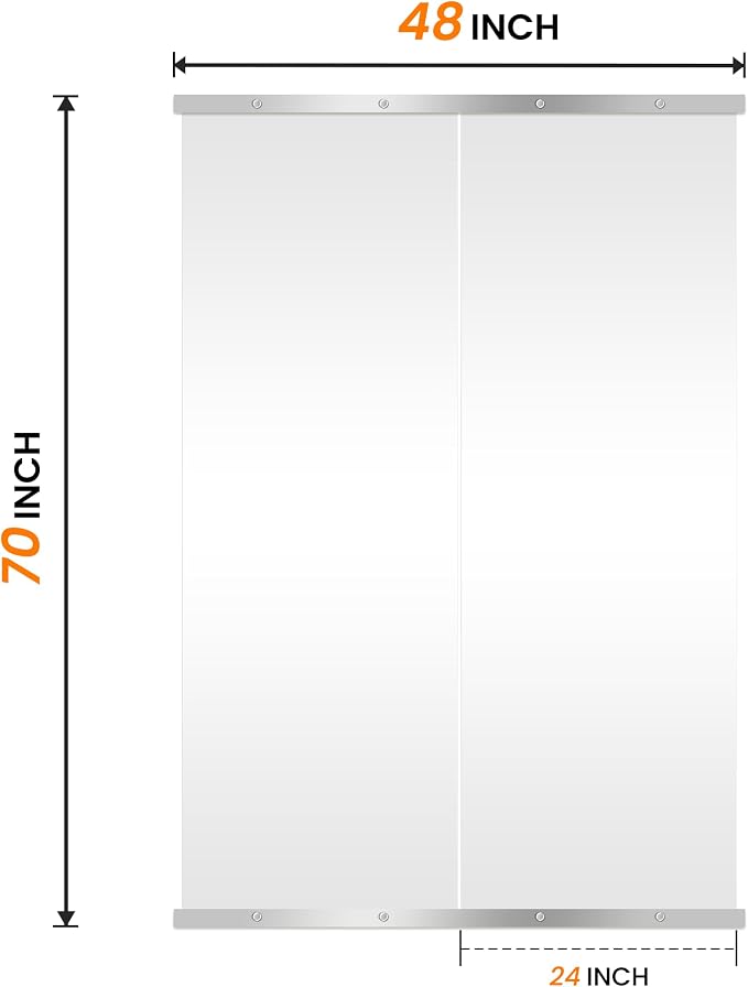 TRAHOME Home Gym Mirror for Wall, 70"x24"x2PCS Full Length Gym Mirror Frameless Wall-Mounted for Garage, Home Gym, Living Room, Bedroom(Silver) - Image 7