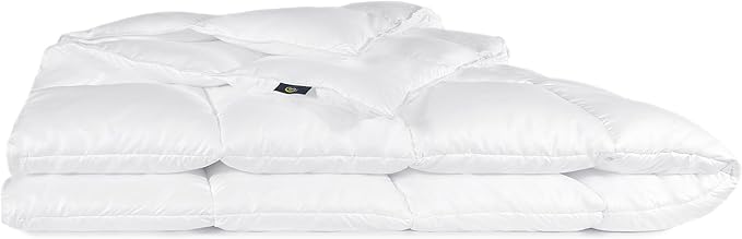 Serta Down Illusion Lightweight Hypoallergenic Down Alternative Comforter with Corner Loops, Full/Queen, White