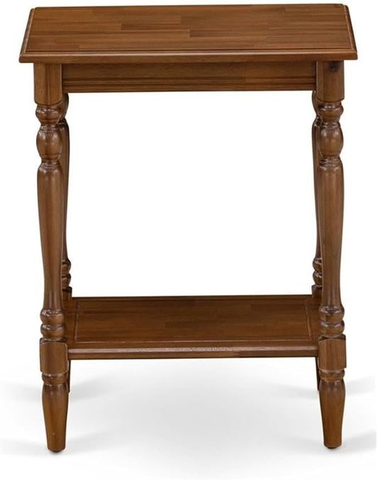 East West Furniture BF-08-ET Bedford Modern End Table - Rectangle Nightstand with Open Storage Shelf for Bedroom, 16x20 Inch Inch, Antique Walnut by EastWestFurniture