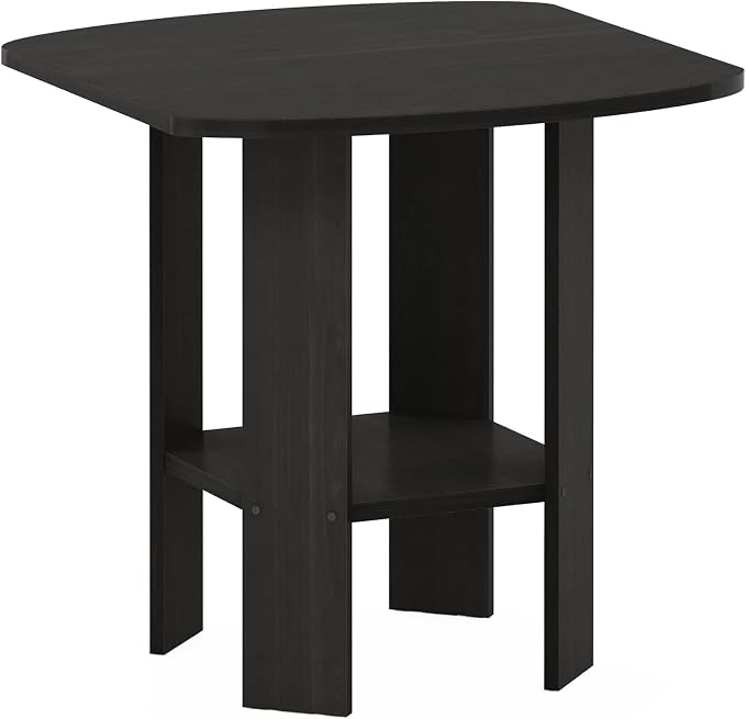 Furinno SIMPLE DESIGN Side Table, 2-Tier Modern End Table with Soft Edges, Open Shelves Night Stand, Bedside Table, for Living Room, Bedroom, Espresso - Image 6